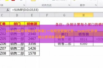 (sumif汇总求和公式跨表) 一招搞定数据汇总，sumif汇总求和公式详解与应用